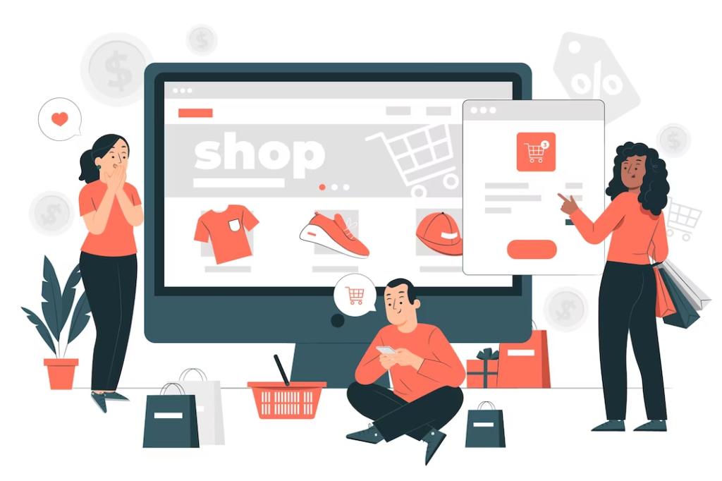 ecommerce web page concept illustration